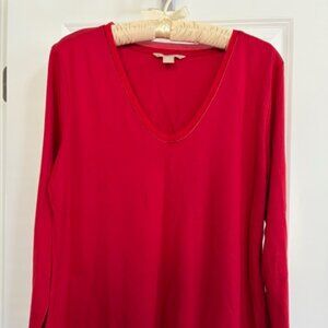 NWOT - Banana Republic Long Sleeve Red Top, Size XL